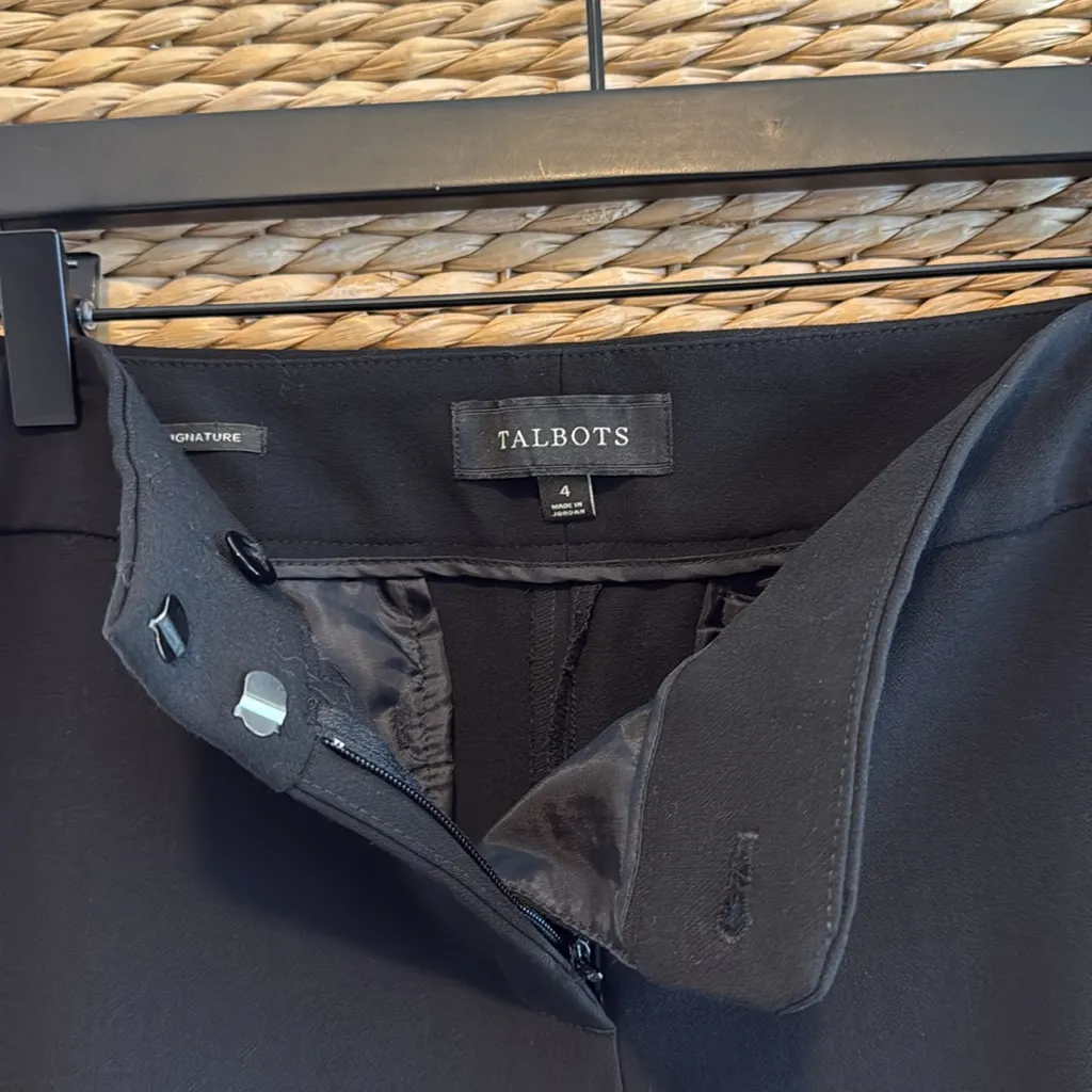 Talbots Mid-Rise Signature Black Woven Career Dress Pant Trouser, 4 - Image 7