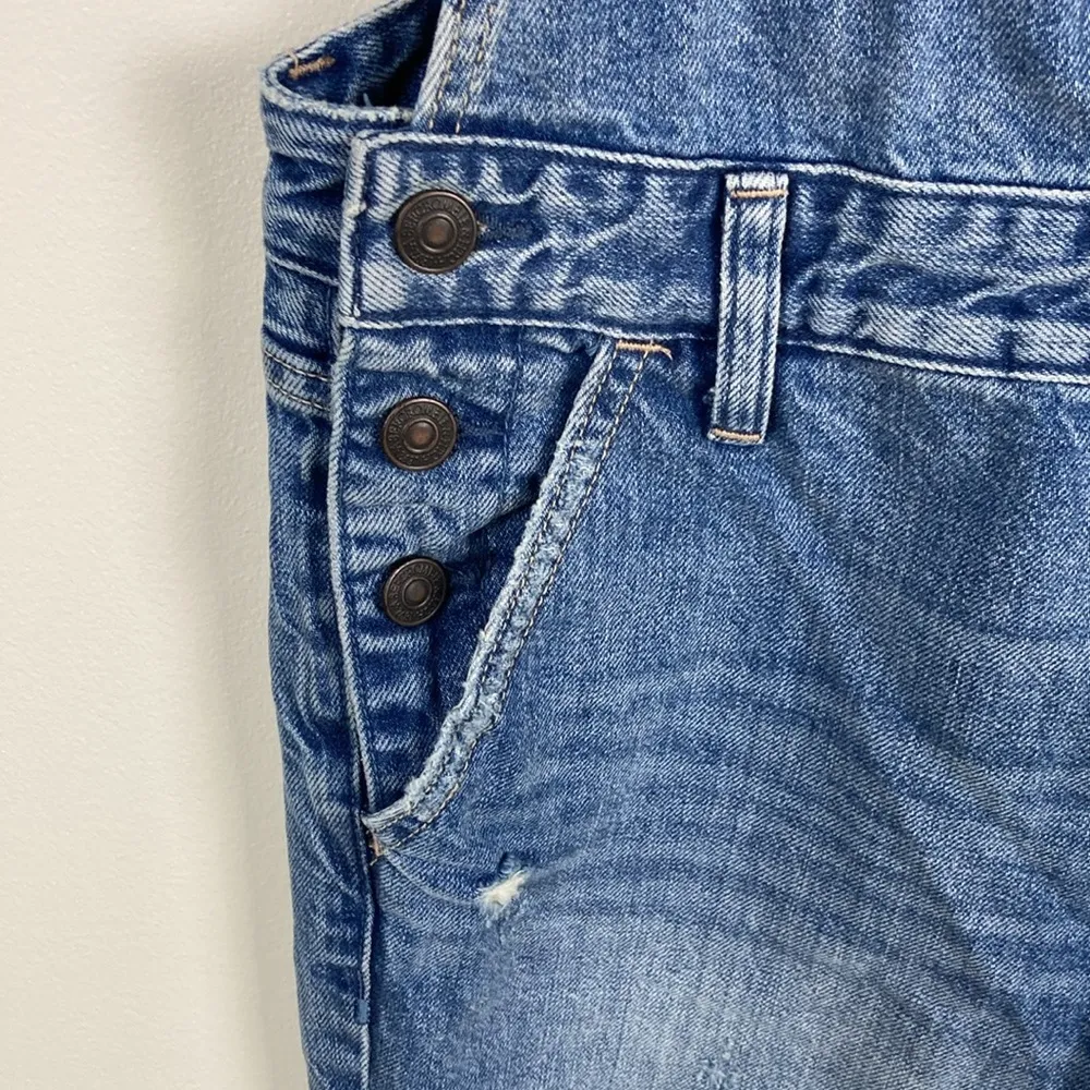 Abercrombie & Fitch Denim Overalls Distressed Women’s Size XS Blue Jean Casual - Image 5