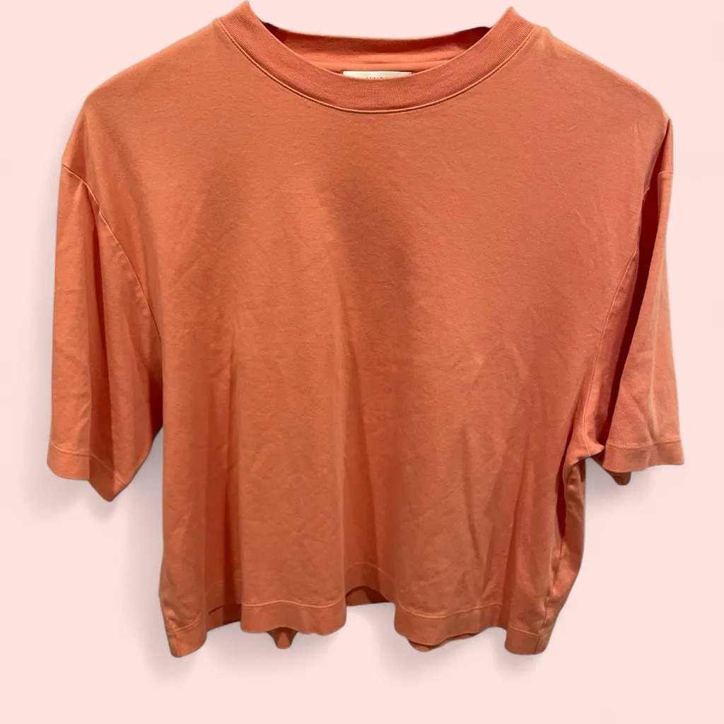 Cute Vince peach pima cotton boxy wide sleeve t-shirt large - Image 5