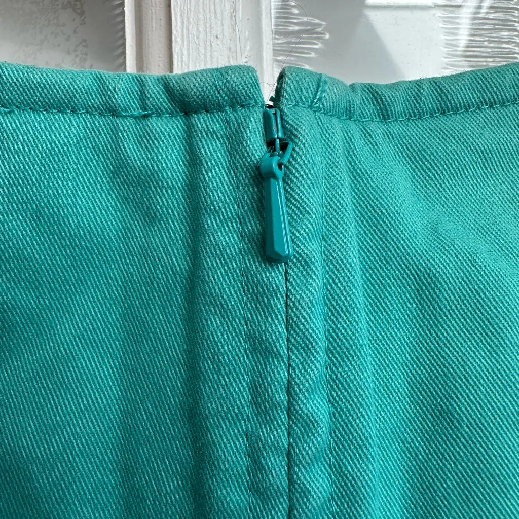 Boden Helena Chino Denim Teal Aqua Midi Dress Women’s Size 4 US Small S Green - Image 5