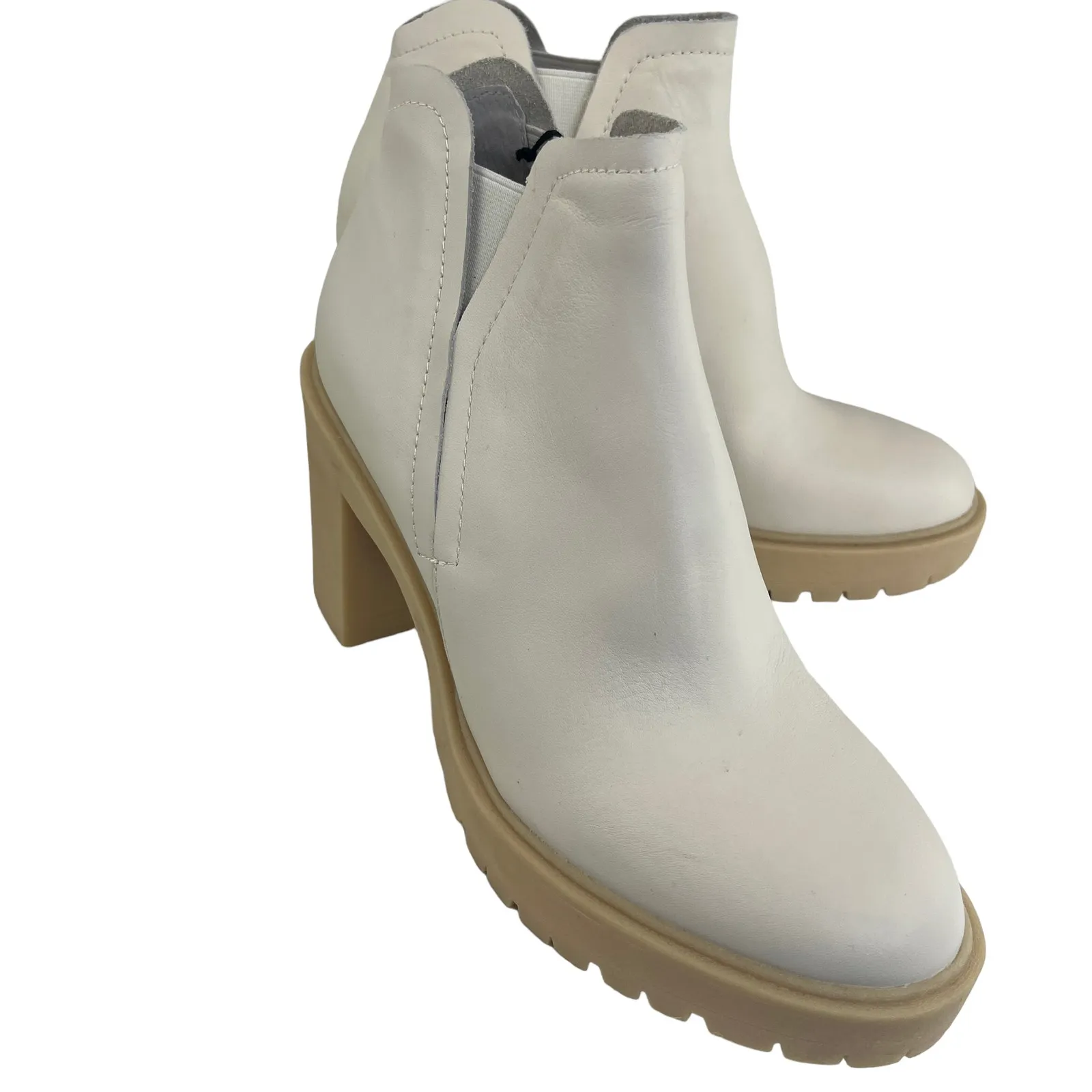 Dolce Vita Waterproof Chunky Heel Chelsea Ankle Boots Women’s Ivory Lug Sole 9.5 - Image 6