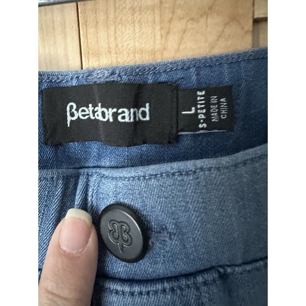 Betabrand Pull On Straight Leg Jeans Elastic Waist Light Wash Large S Petite - Image 2