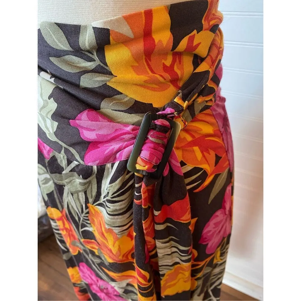 Banana Republic Vintage Silk Tropical Floral Wrap Swim Skirt - Image 6
