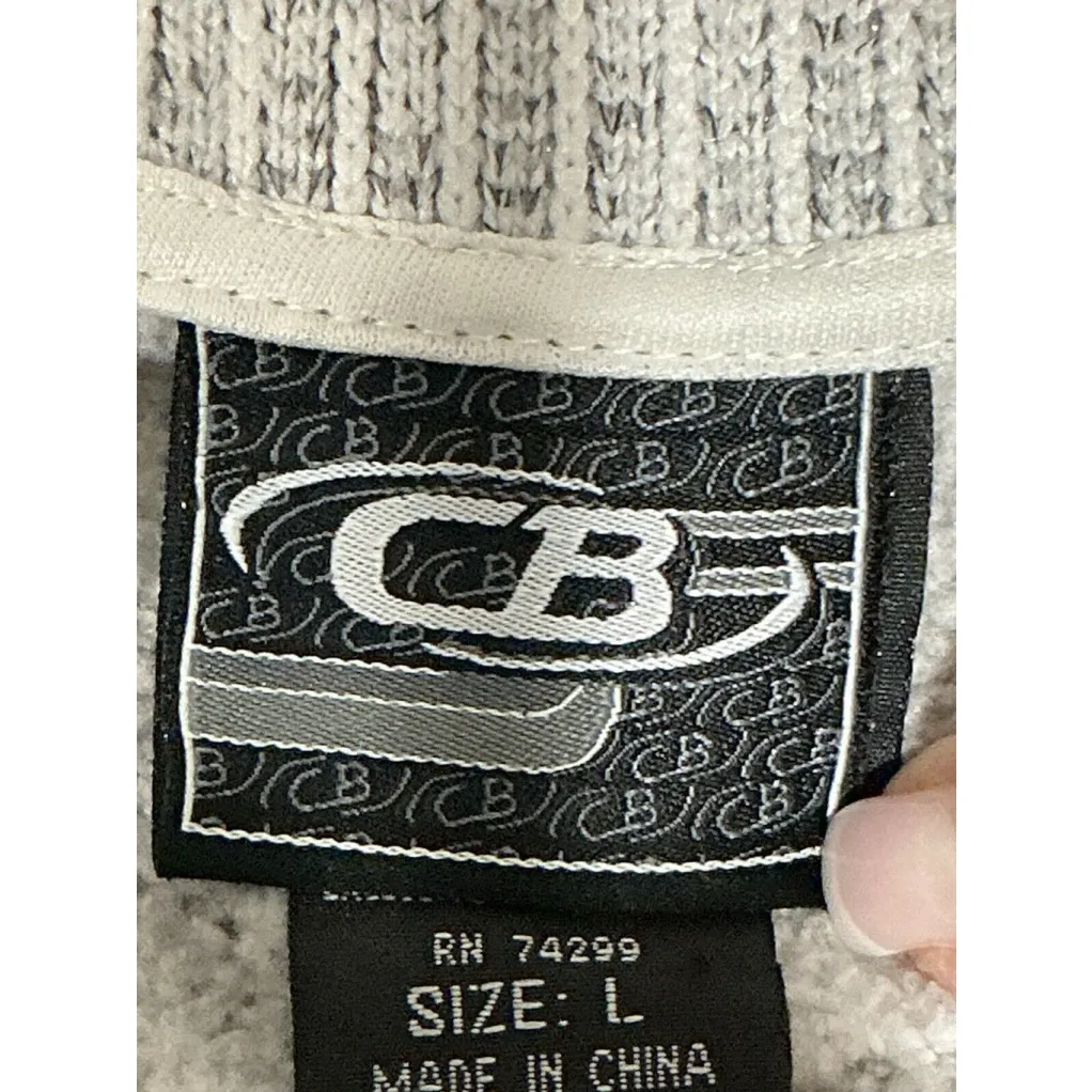 Woman’s CB Size Large Sweatshirt Zip Up Gray Blue - Image 10