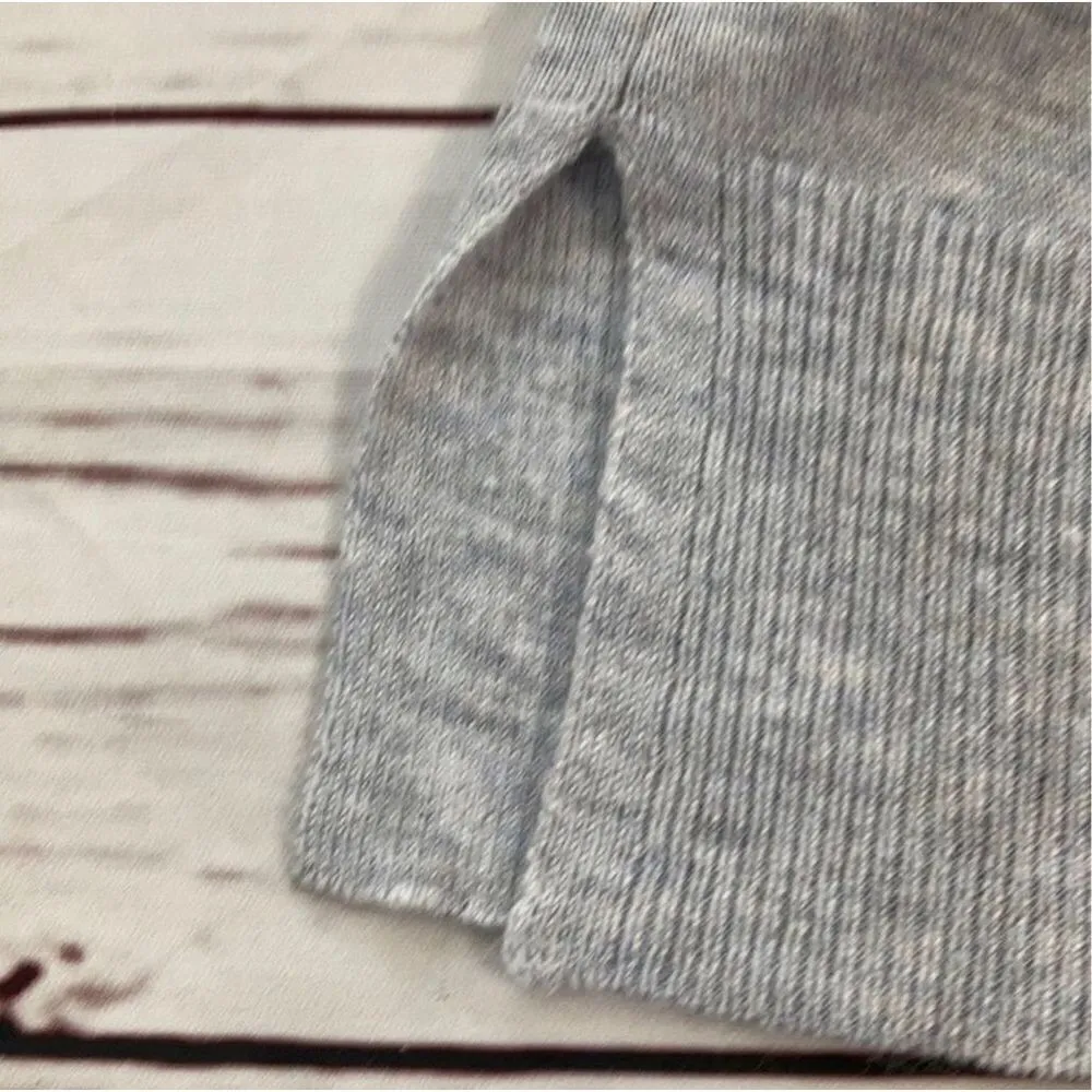 Zara Lightweight Heathered Grey Knit Sweater Size Small - Image 6