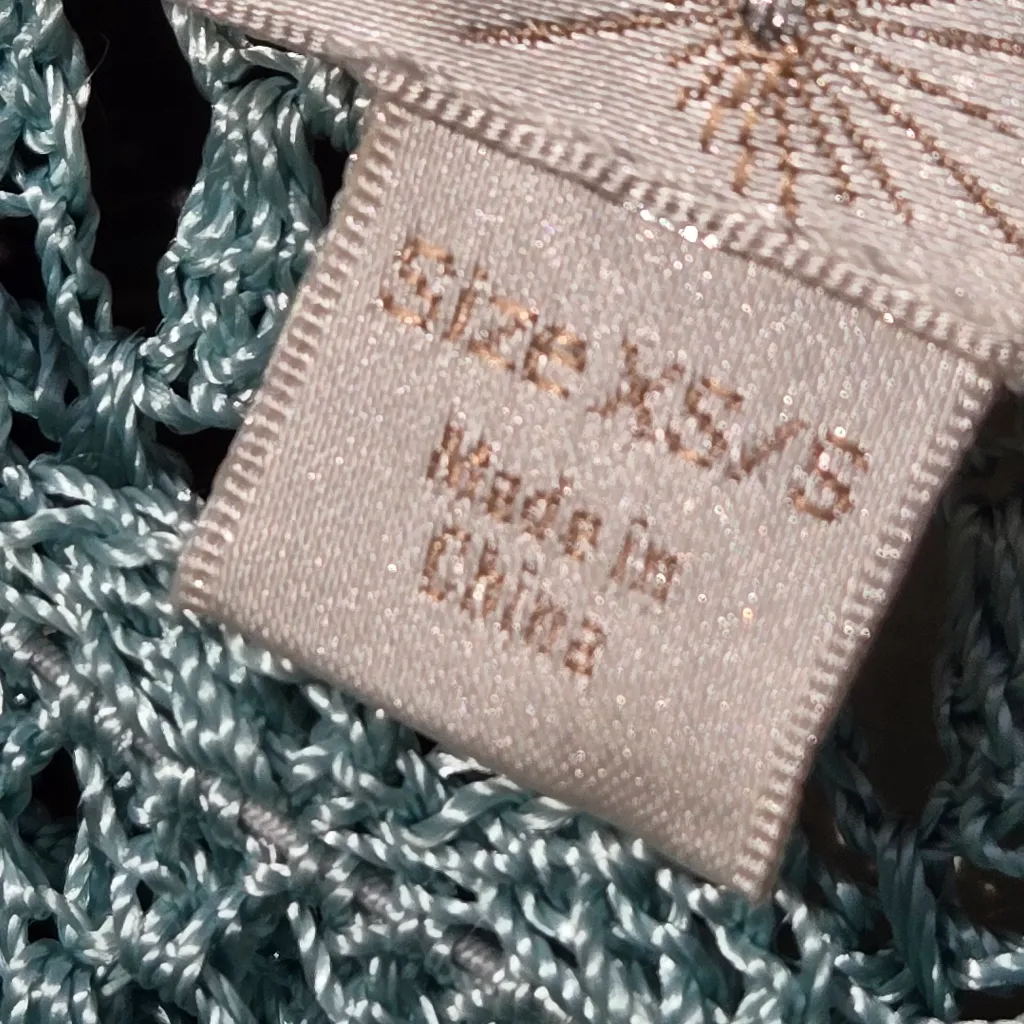 Boston Proper Crochet Turquoise/Green Top S - Image 6