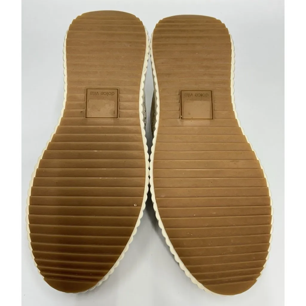 Dolce Vita Dolen Sandstone Knit Platform Sneakers Woman's Size 8 Chunky Preppy Tan - Image 8