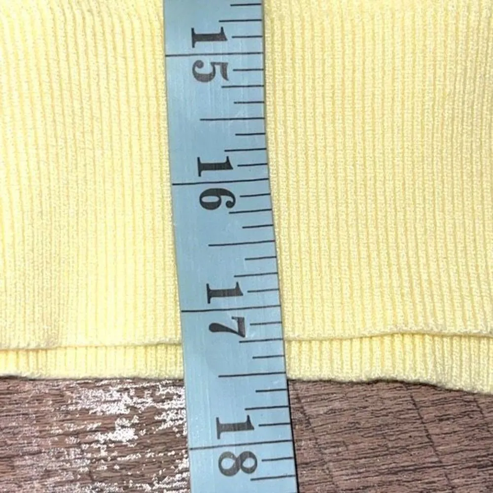 Mimosa‎ Women's Ribbed Knit Cropped Pullover Sweater Yellow Size Medium - Image 6