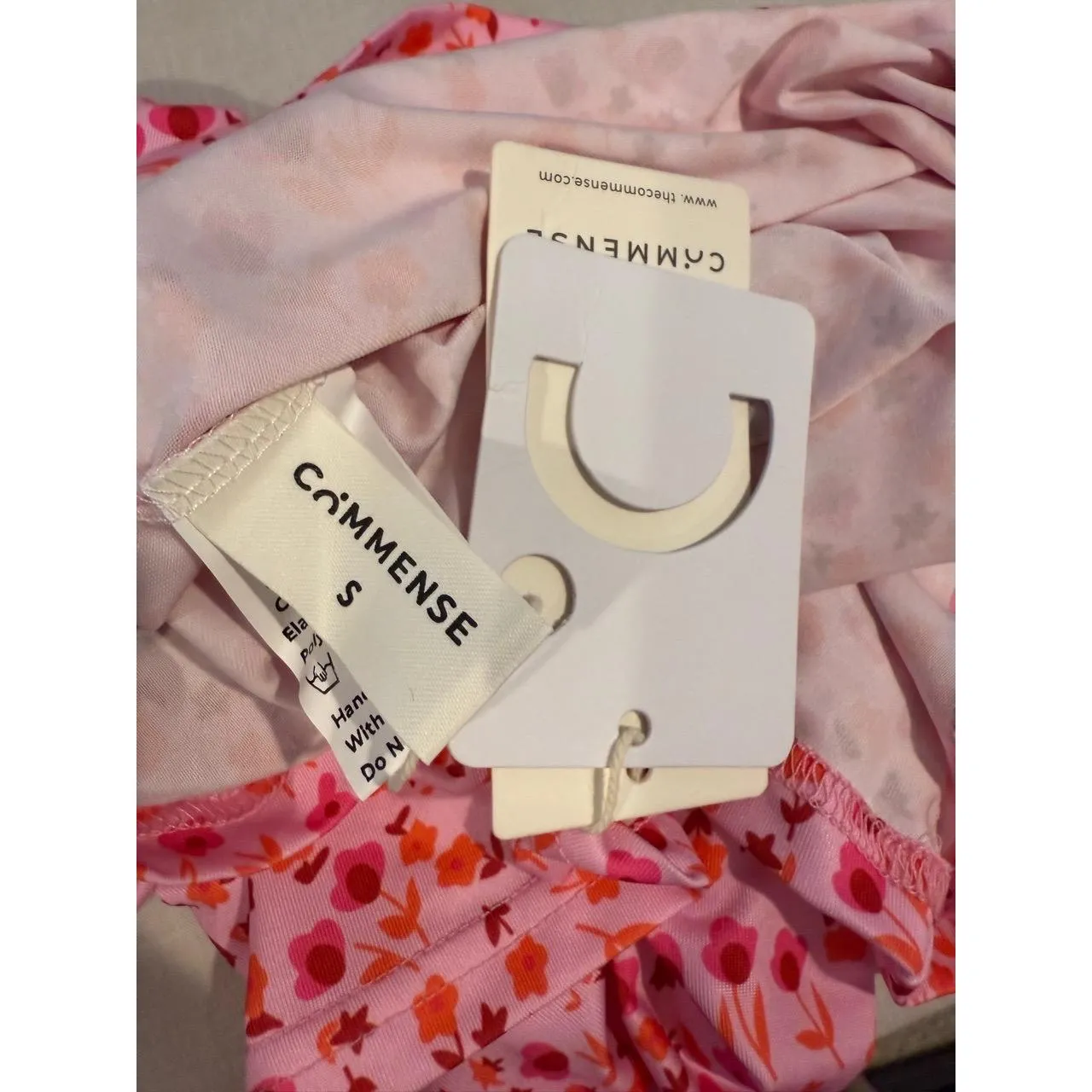 Commense Dress‎ Womens Size S Pink Floral Bohemian Ruffled Straps Romantic - Image 4