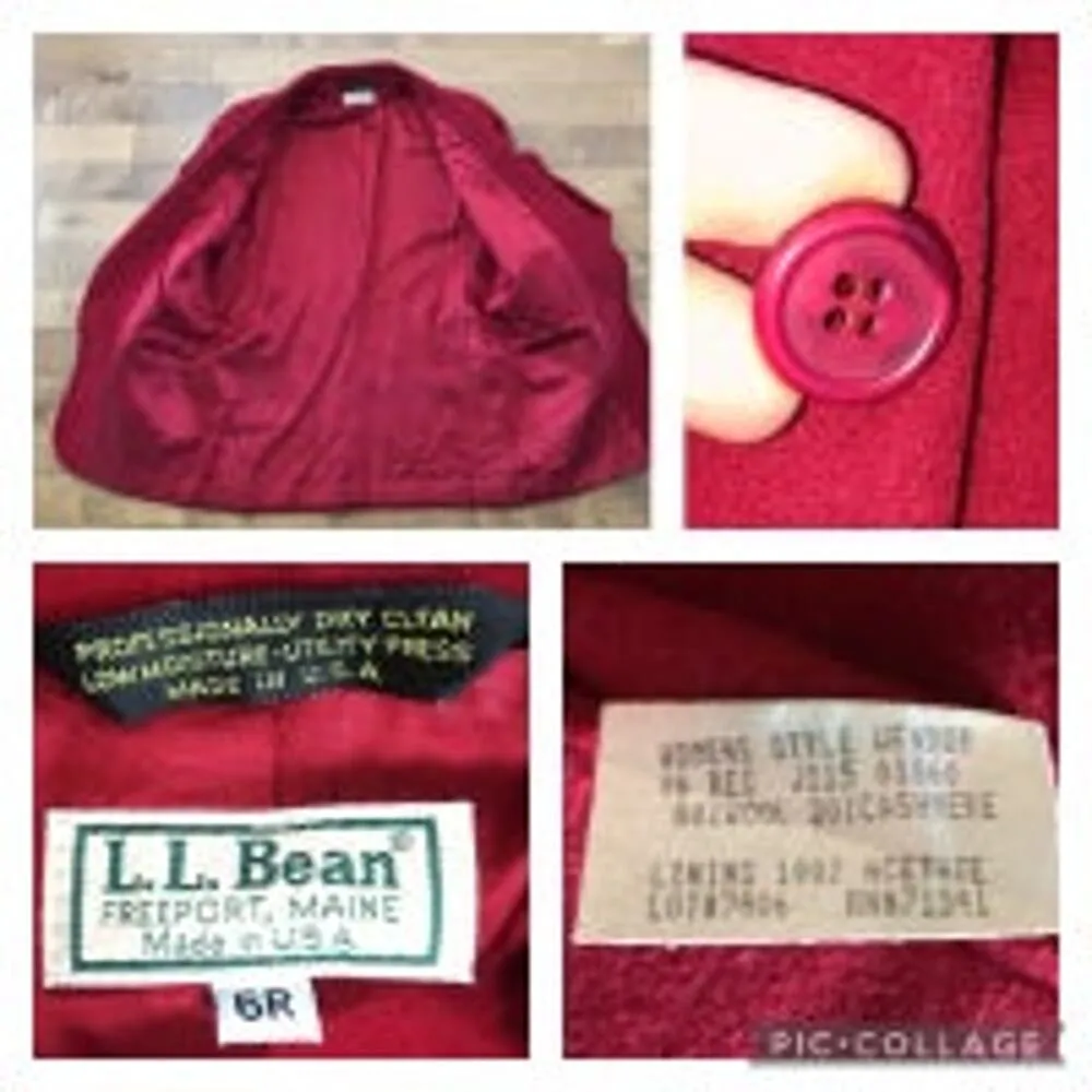 VTG L.L. Bean Blazer Red Wool/ cashmere USA Made One Button Boxy Academia size 6 - Image 12