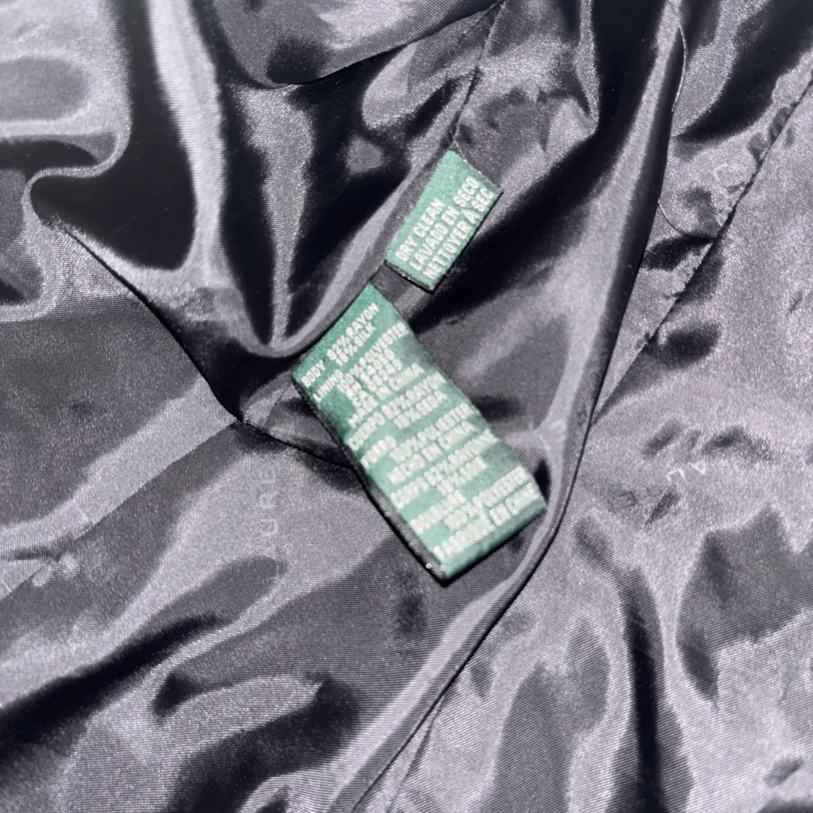 Lauren Ralph Lauren Women's Silk Blend Velveted Quilted Jacket M Full Zip 1X Black - Image 7