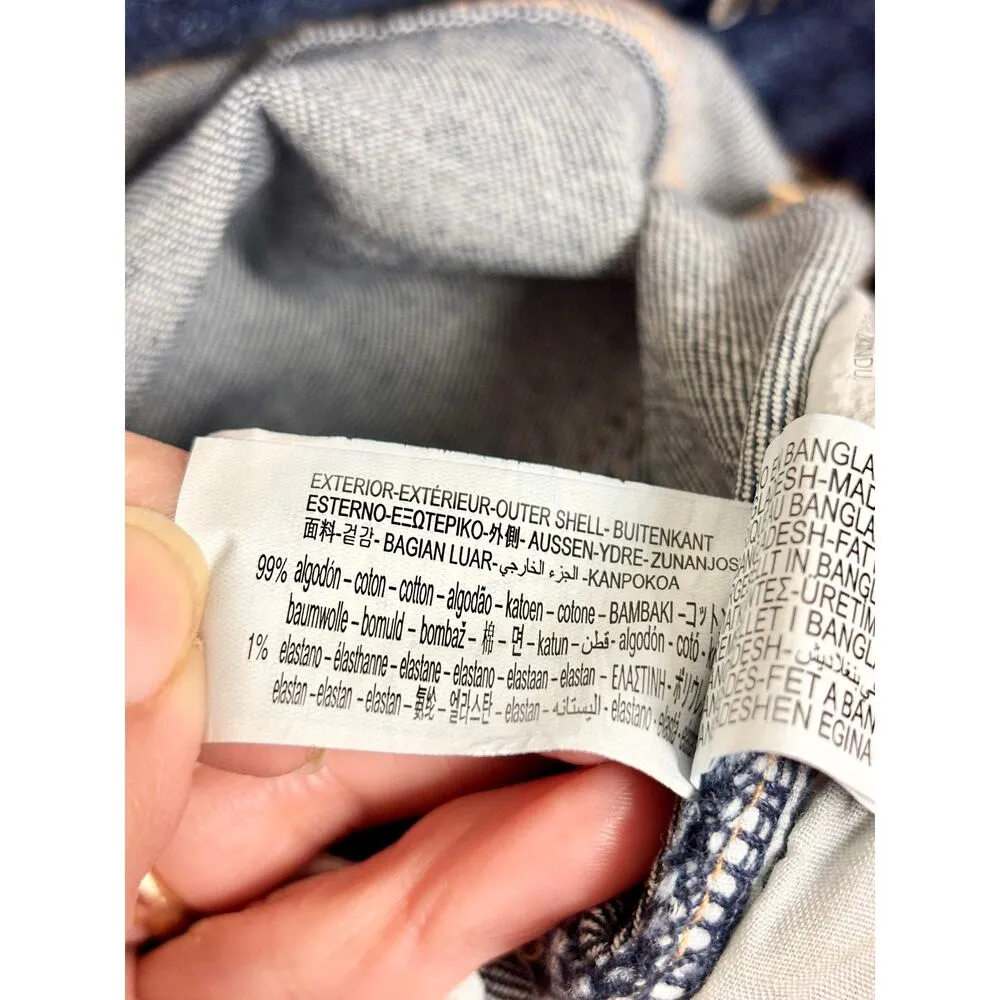 Zara Cotton Blend High Waisted Belted Denim Straight Jeans Blue Womens Size US 4 - Image 4