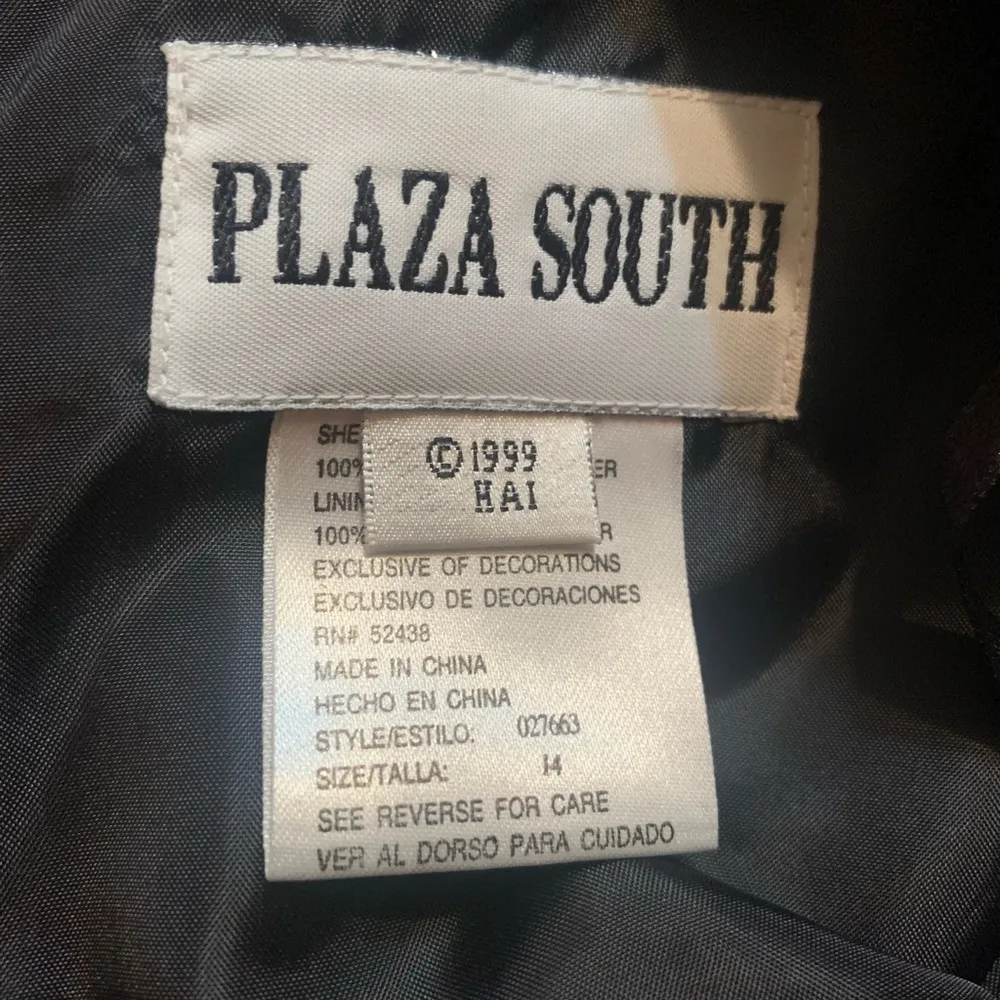 Vtg 90s Plaza South Black Floral Embroidered Sleeveless Sheath Dress Romantic 14 - Image 10