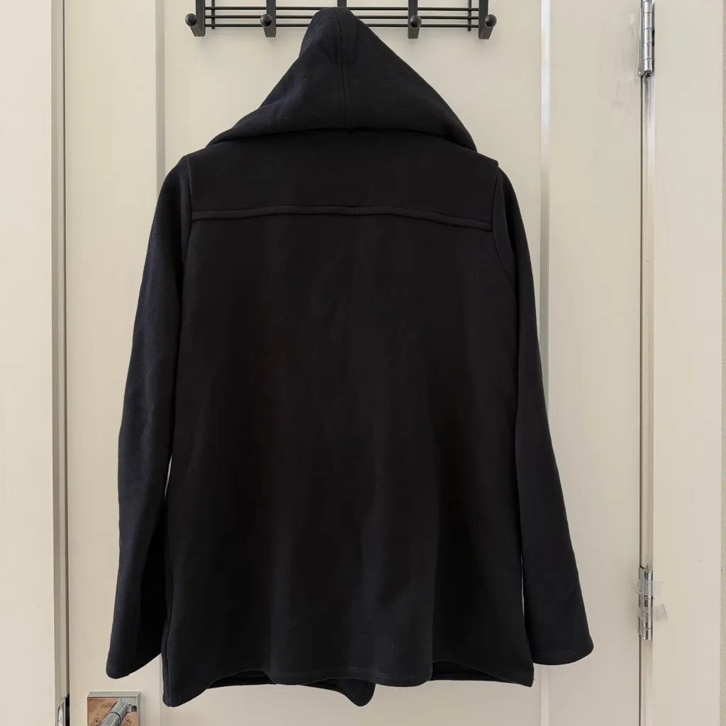 STANDARD JAMES PERSE $425 Black Double Breasted Hooded Coat Size 2 - Image 4