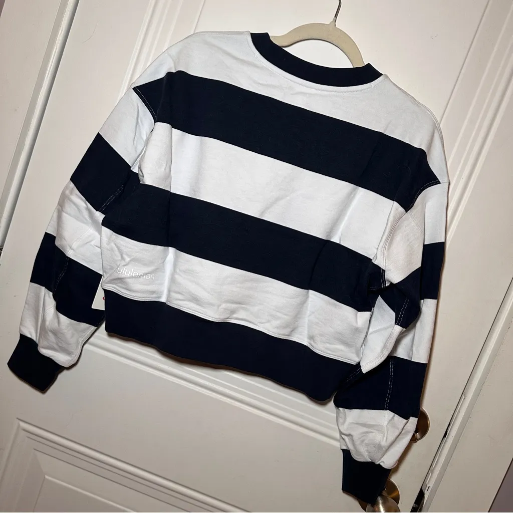 Lululemon‎ Striped Perfectly Oversized Crewneck Sweatshirt Sz 4 - Image 6