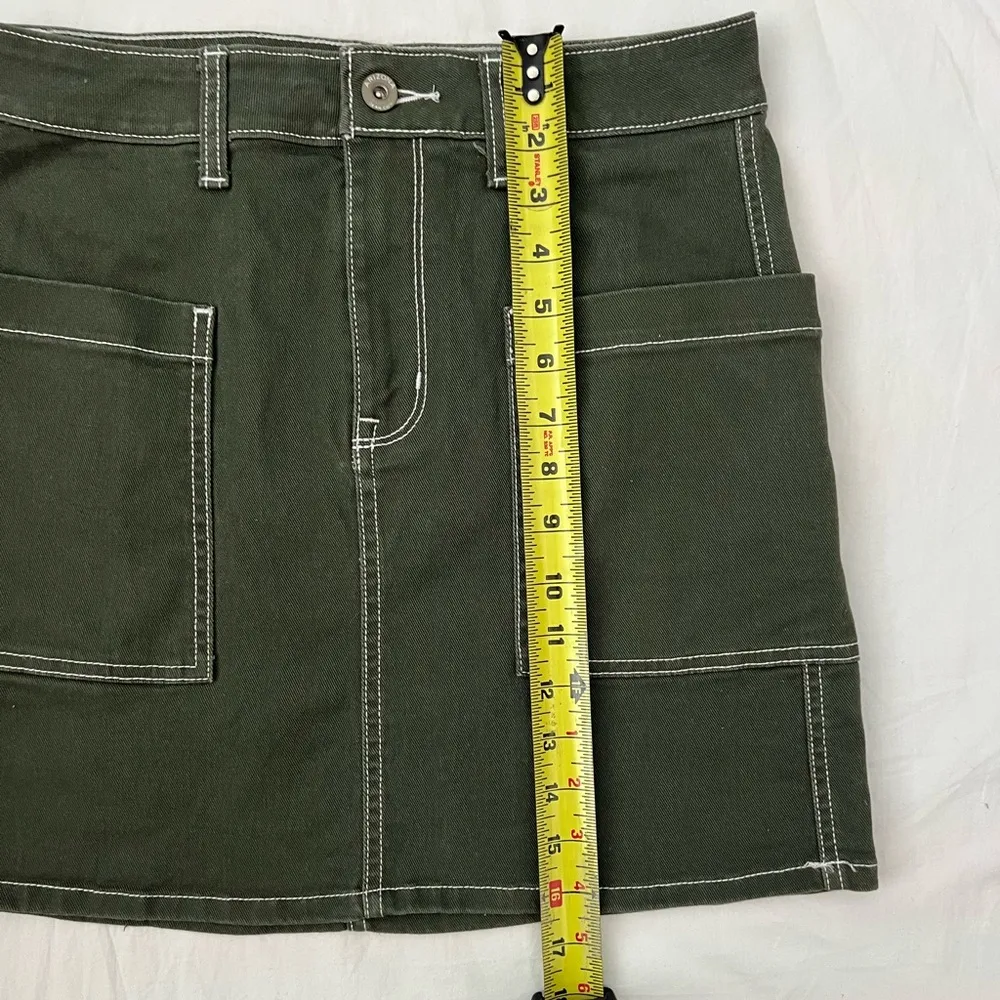 Vintage Y2K Arizona Mini Skirt in Olive Green - Size 3 - Image 5