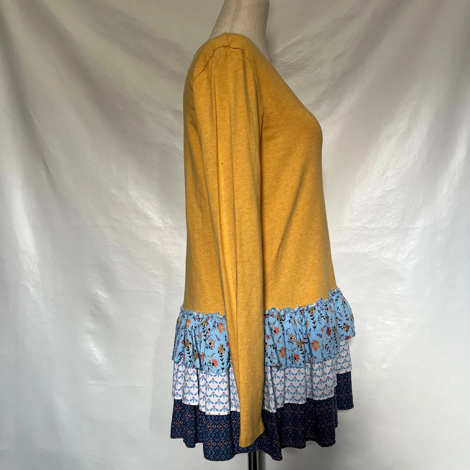 Matilda Jane  Boho Tunic Womens Top Small Cottage Patchwork Tiered Ruffle Whimsy - Image 3