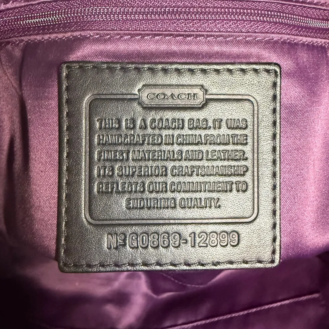 y2k Coach Patchwork Tote Shoulder Handbag Purse Grey Silver Black 12899 - Image 10