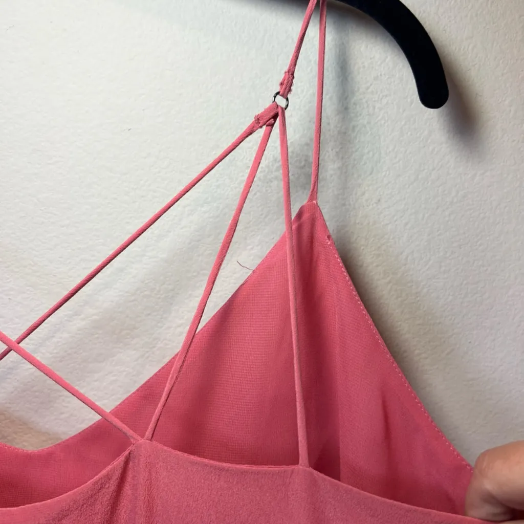 Anthropologie Maeve Women’s Meret Silk Cami Tunic Top Coral Strappy Flaw  Size 8 - Image 12