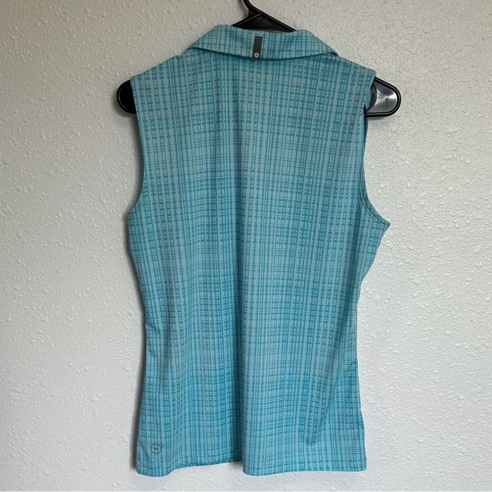 Puma  Turquoise Sleeveless Collared Top Size Medium - Image 4
