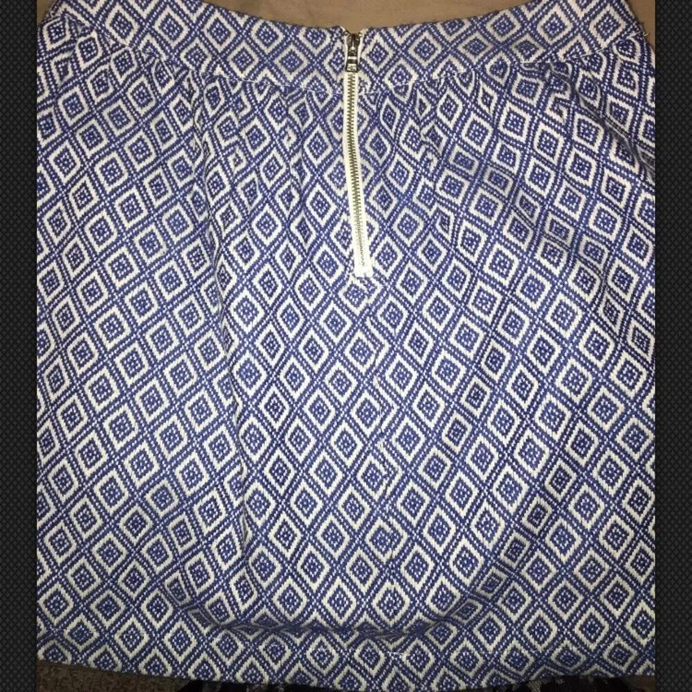 Ella Moss High Rise Mini Patterned Skirt Blue & White X-Small - Image 3