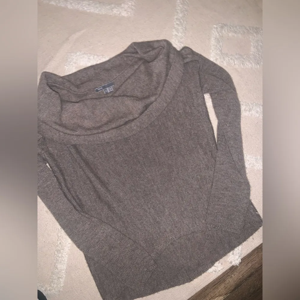 Cashmere alpaca wool vince cowl neck knit sweater designer brown fall classy - Image 4