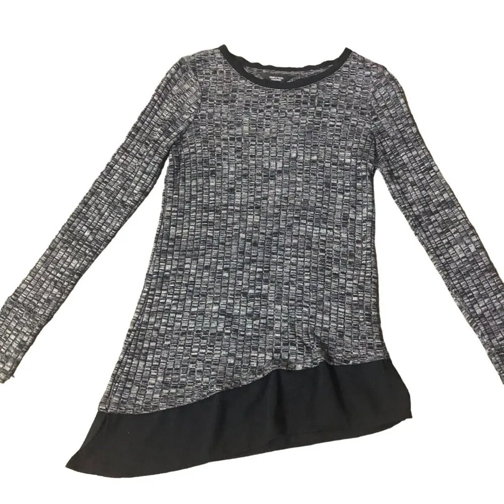 Simply Vera Vera Wang Blouse Womens XS Used Black Gray - Image 6