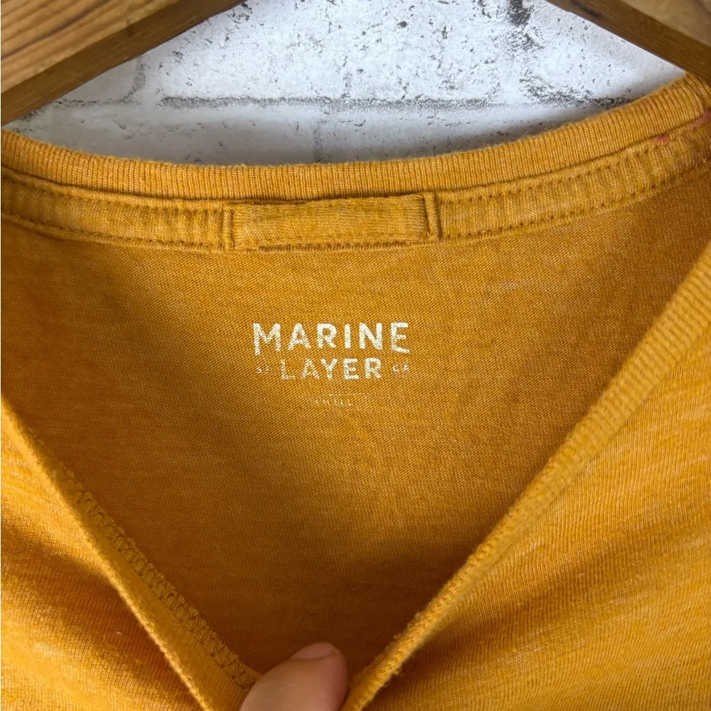 Marine Layer Marigold Mustard Yellow Thin T Shirt - Image 3