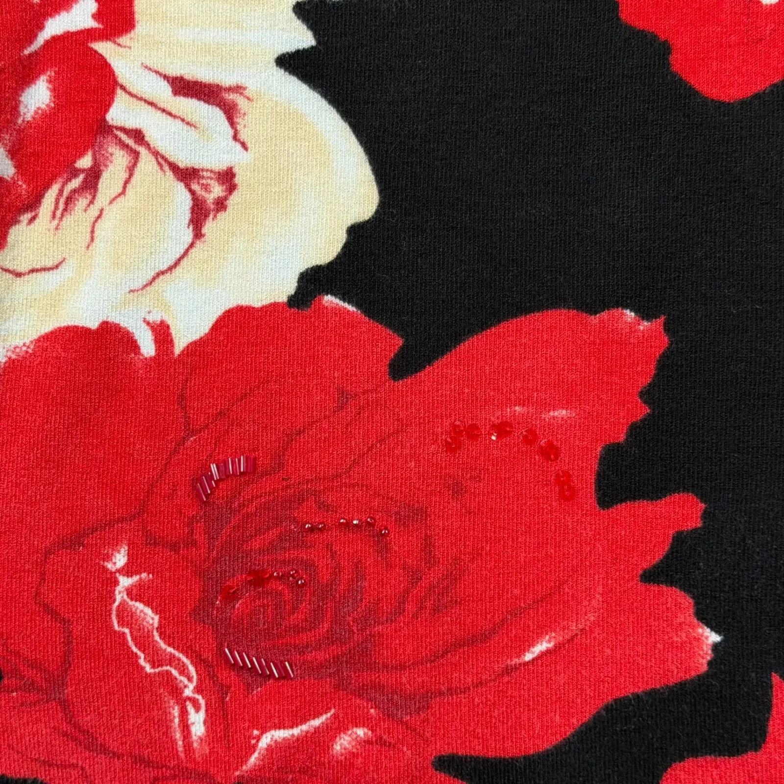 Elizabeth New York Petite M Floral Sweater Vest Red Roses Romantic Goth Coquette Black Size undefined - Image 5