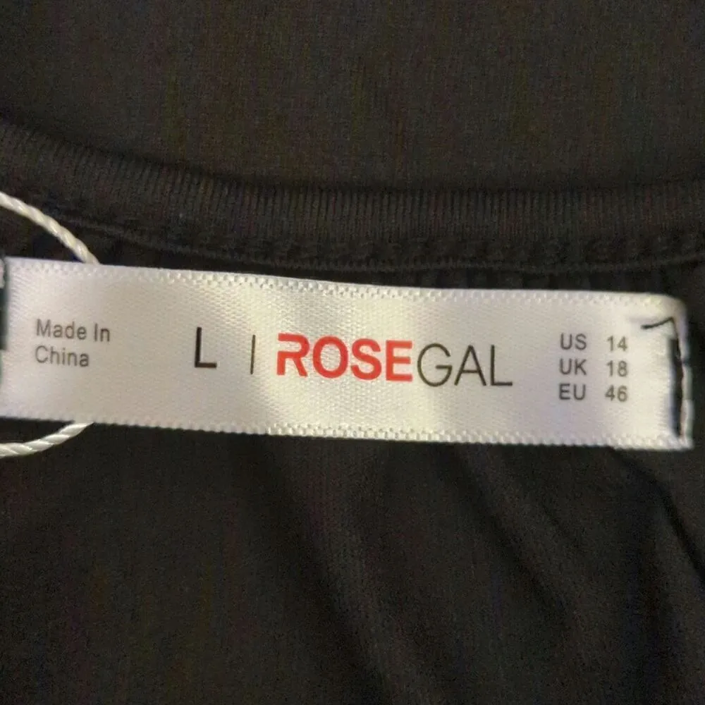 Rosegal Blue & Black Floral Front Cut Out Sleeveless Top Large NWT‎ - Image 4