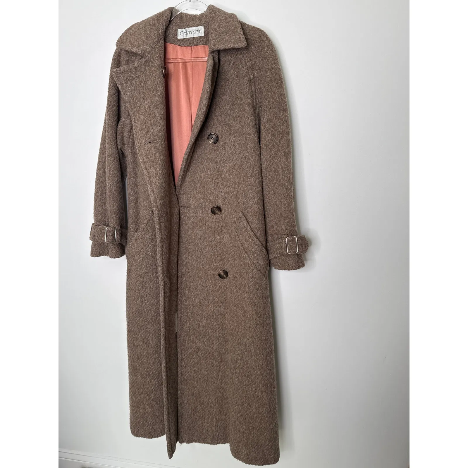 Vintage 1970s Calvin Klein New York Wool Trench Coat Raglan 8 - Image 10