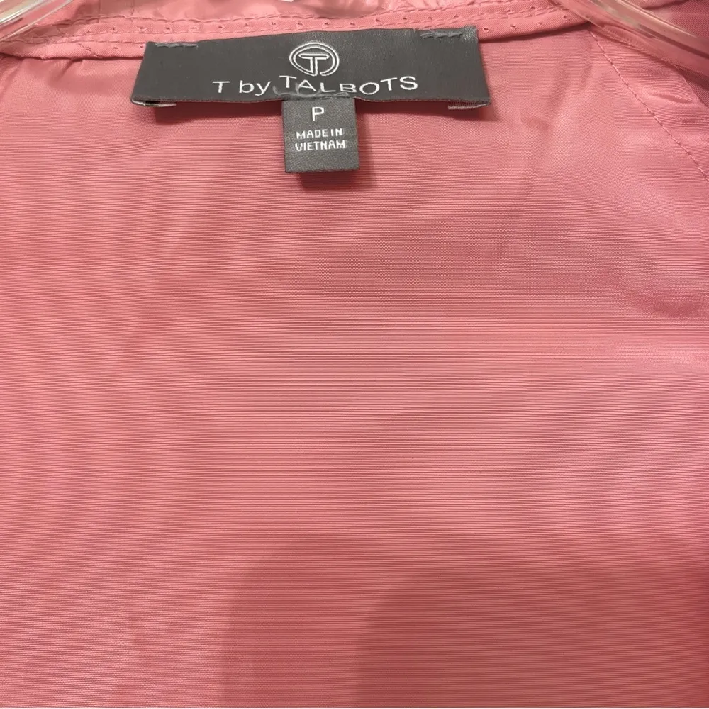 T by Talbots  Pink lightweight 
Hooded Cinched Waist Woven jacket size P - Image 8