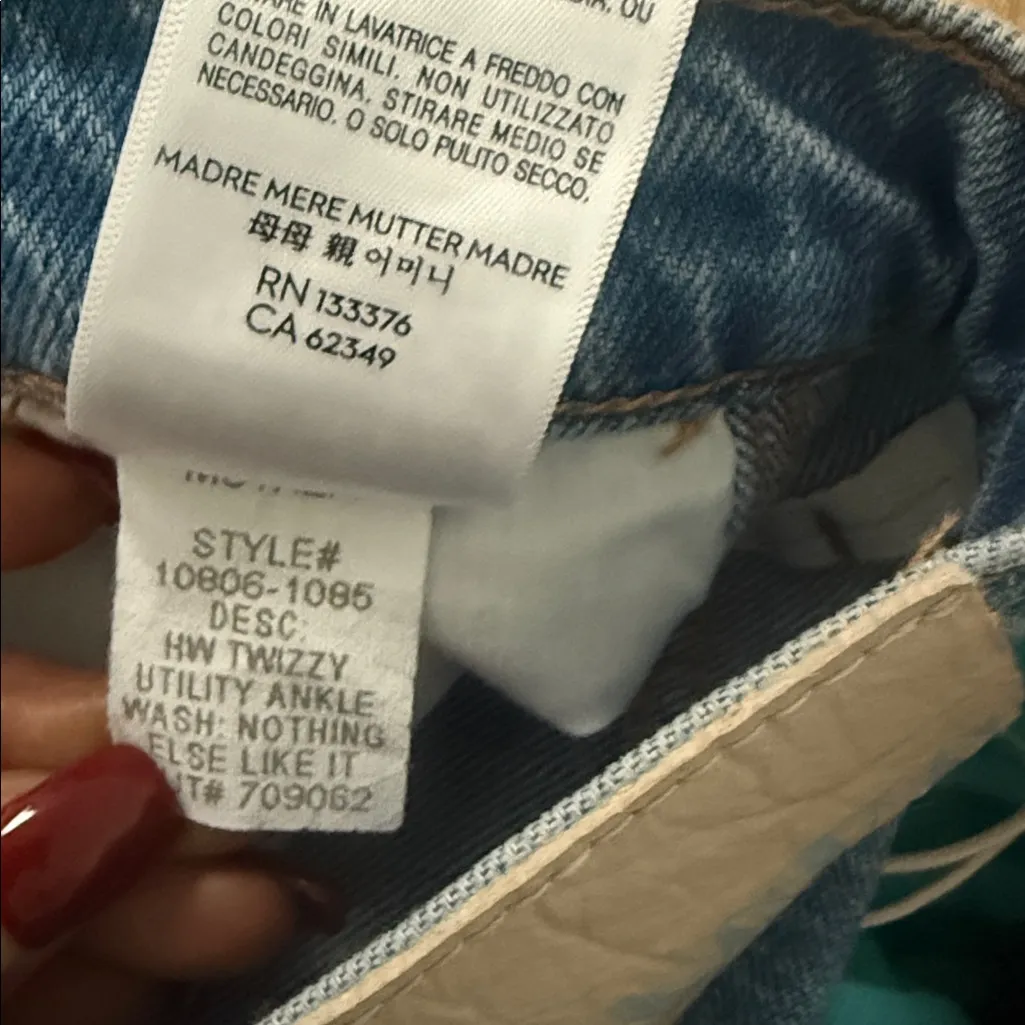 NEW MOTHER Snacks! High Waisted Twizzy Utility Ankle Blue Size 33 - Image 11