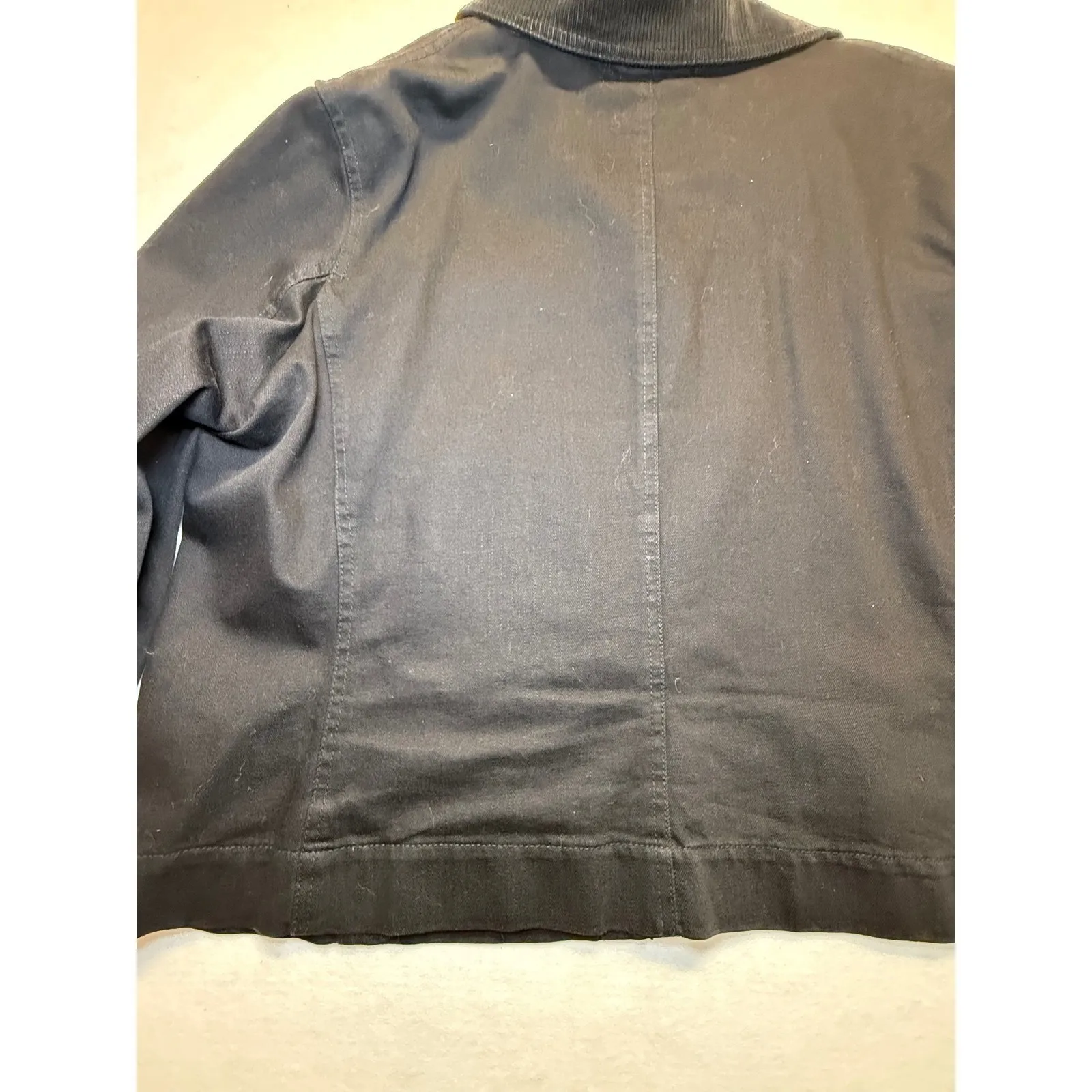 Lauren Jeans Co Ralph Lauren Black Utility Jacket Leopard Lined Size 2X - Image 8