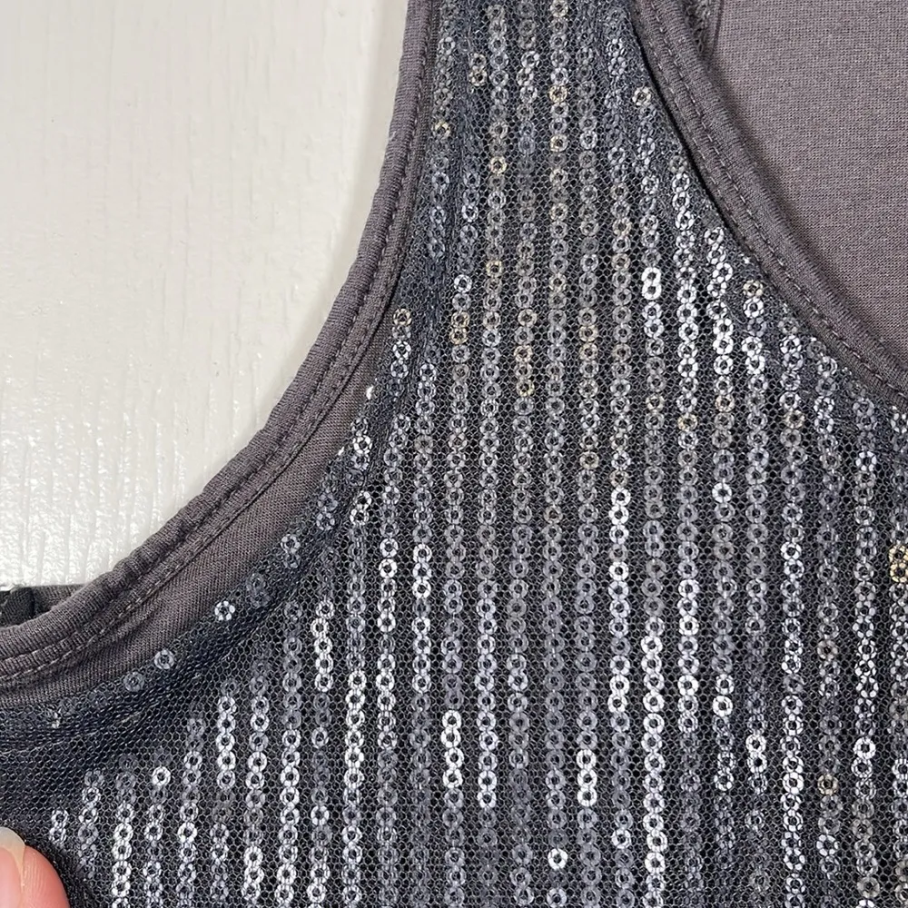 Banana Republic Gray Sequin Sleeveless Blouse Tank Top Size Small EUC #6197 - Image 4