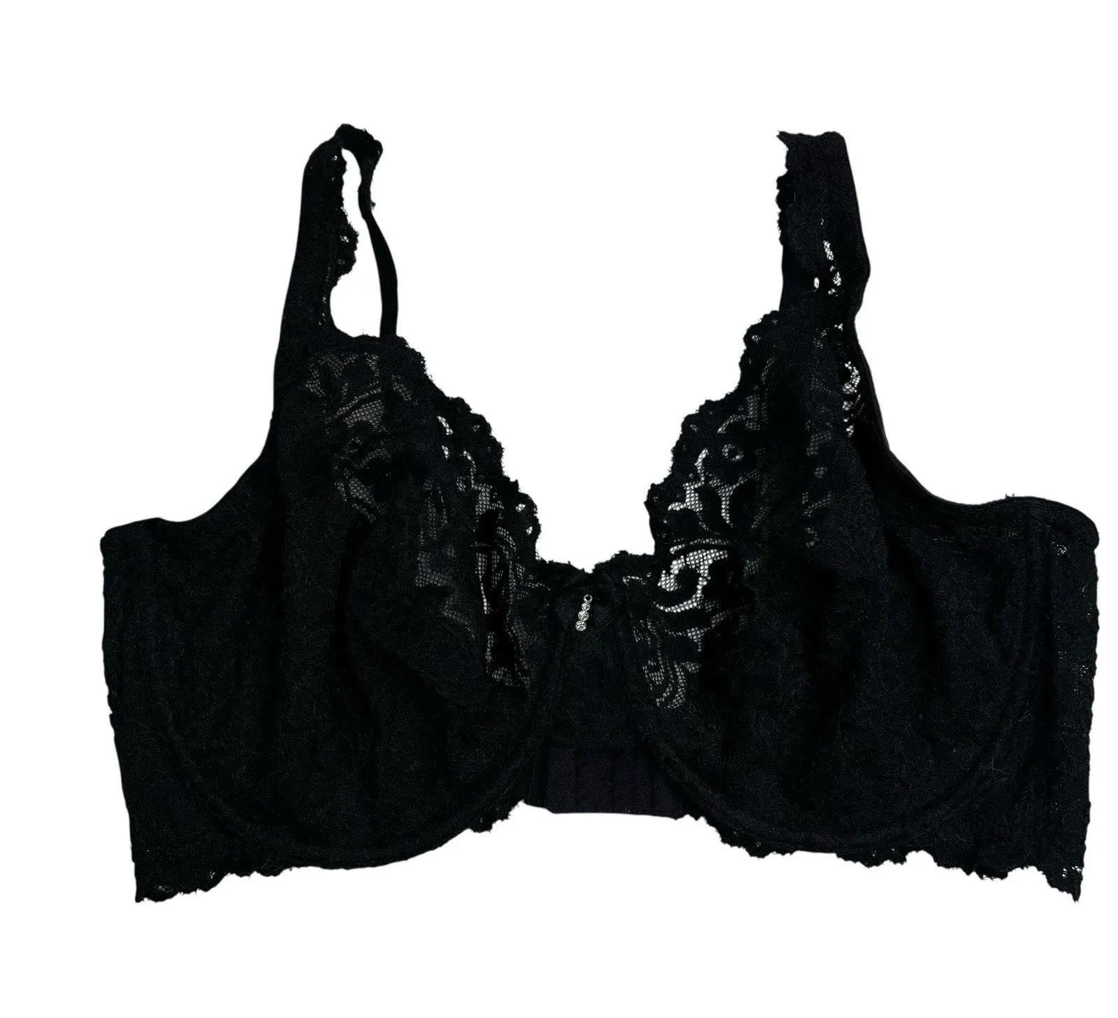 Smart And Sexy 40DD Bra Signature Lace Unlined Underwire In Black SA964 - Image 2