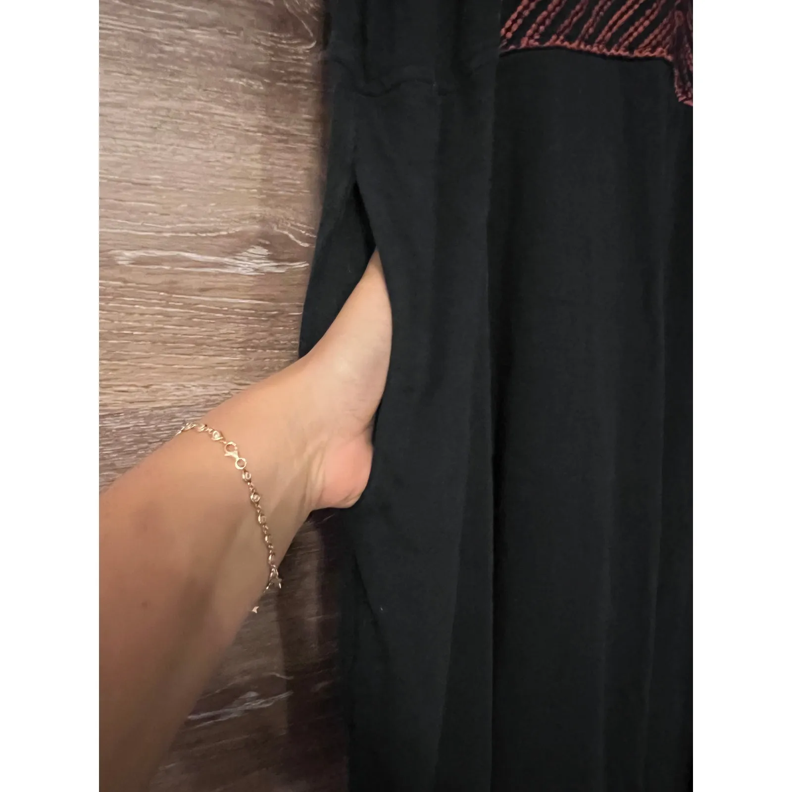 Wayward Fancies Eshakti size 6X 36 w plus long dress embroidered comfy navy blue - Image 5