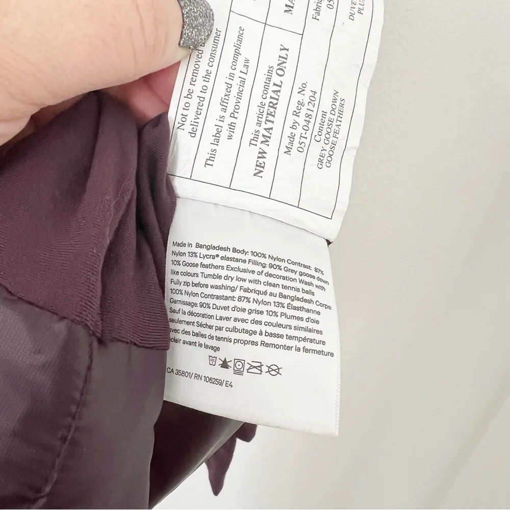 Lululemon Down For A Run Jacket II Black Cherry Fall Winter Coat size 4 - Image 6