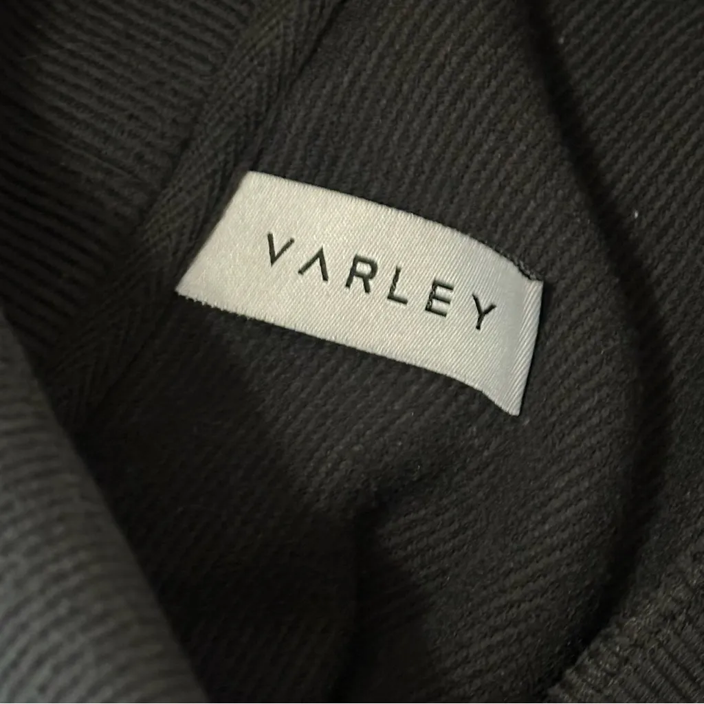 Varley Women’s Size S Black Ribbed Cowl Neck Milton Zip Side Sweatshirt - Image 9