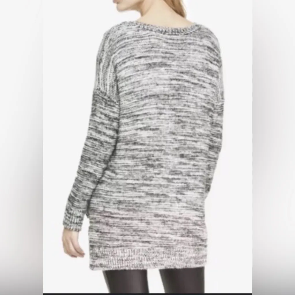 Express Monochrome Textured Fringe Sweater - Image 2