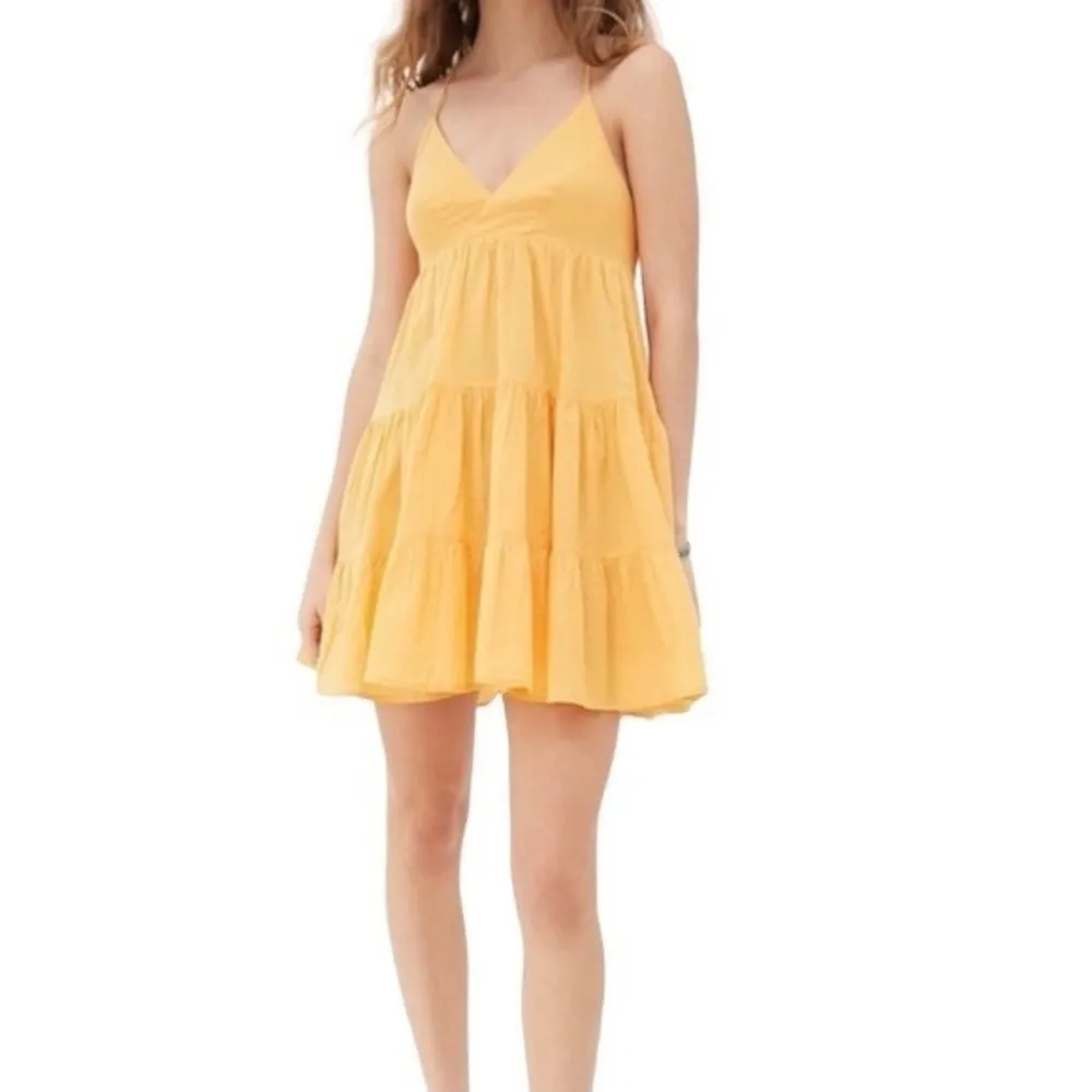 Urban Outfitters Fieldstone Ladder Open Back Tiered Mini Dress in Mango Yellow - Image 43