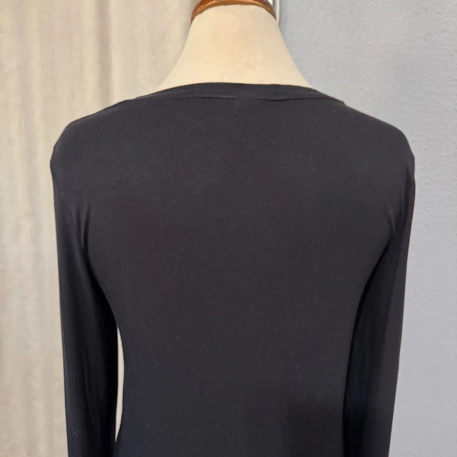 Old Navy  Luxe Black Long Sleeve Crew Neck Tunic Top Womens Size M - Image 8