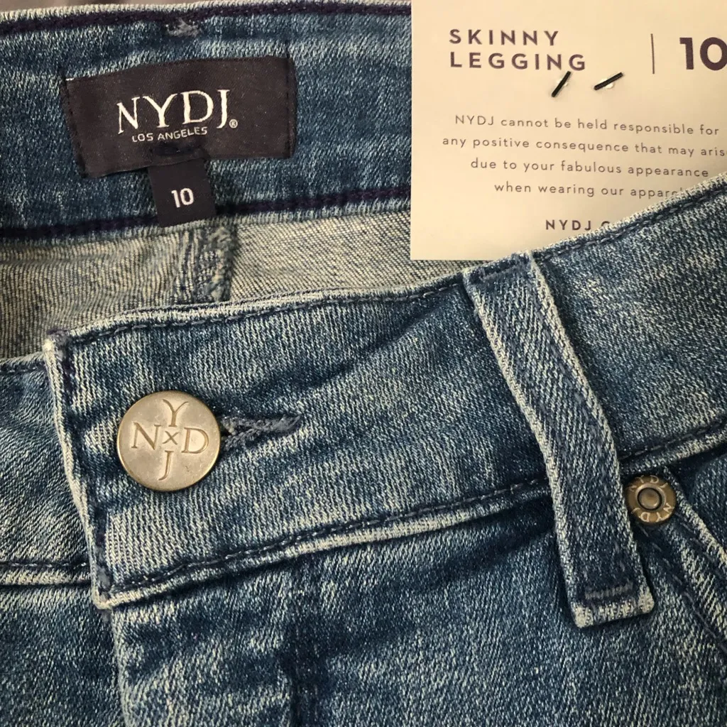 NYDJ new Skinny Legging Women's Jeans ripped knee size 10 lift tuck technology - Image 3