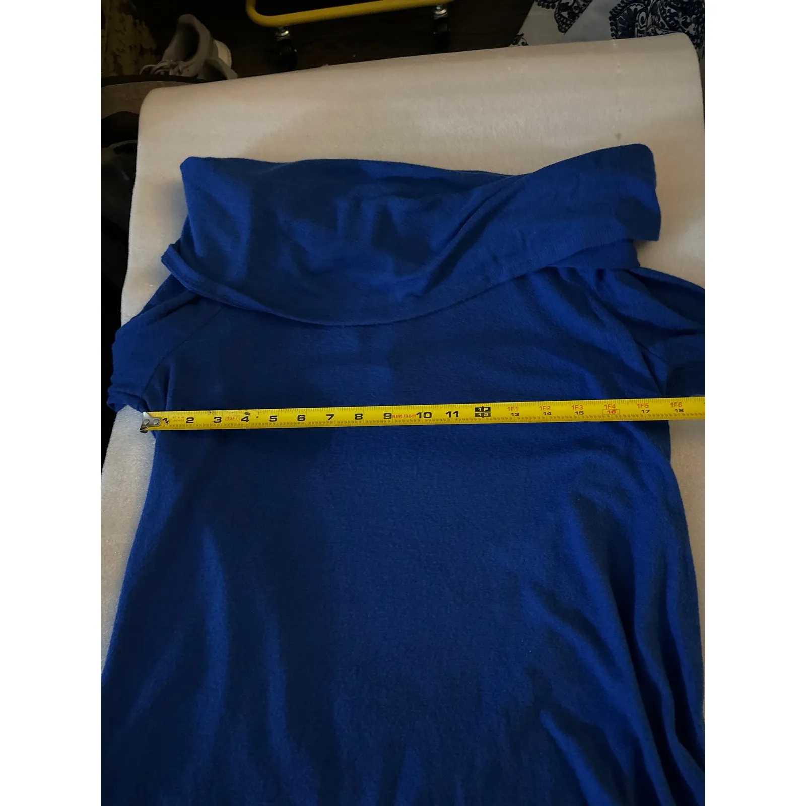 Gibson Blue Slouch Turtleneck Cowl Neck High Low Sweater M NEW Cozy Comfy Boho - Image 7