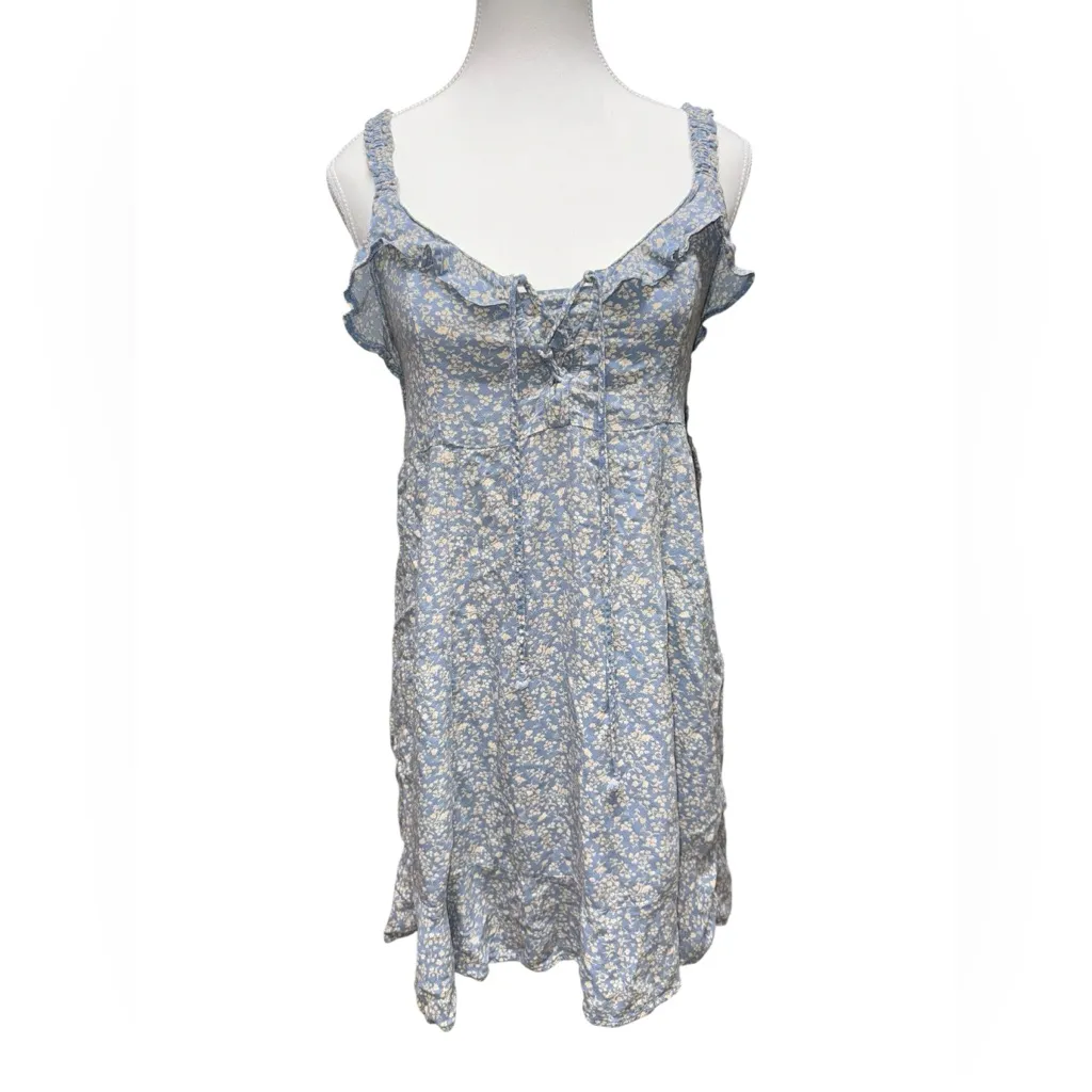 American Eagle Blue Floral Mini Dress – Size Large - Image 5