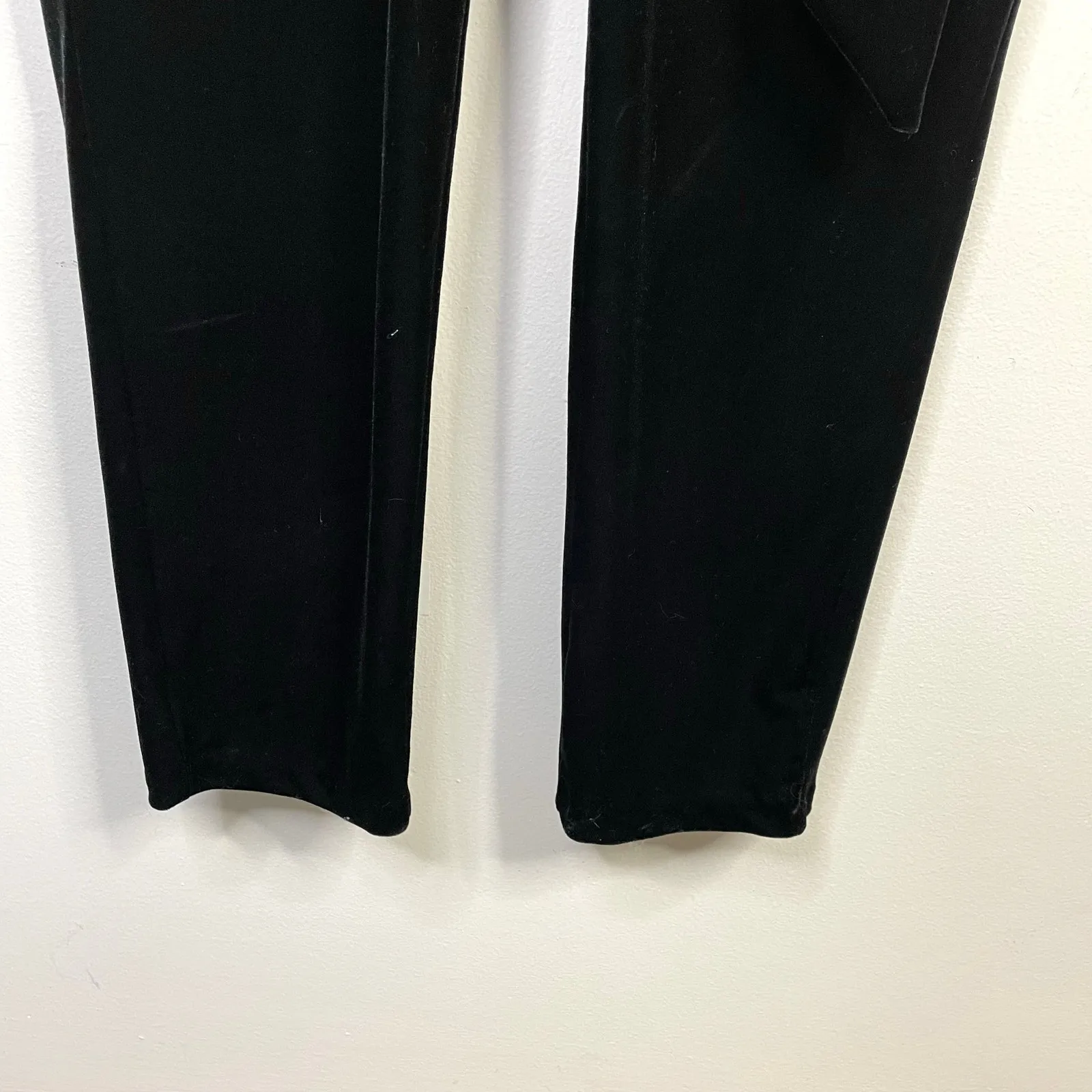 Express Black Velvet Plunge Strappy Belted Straight Leg Jumpsuit Womens 2P 2 P - Image 6