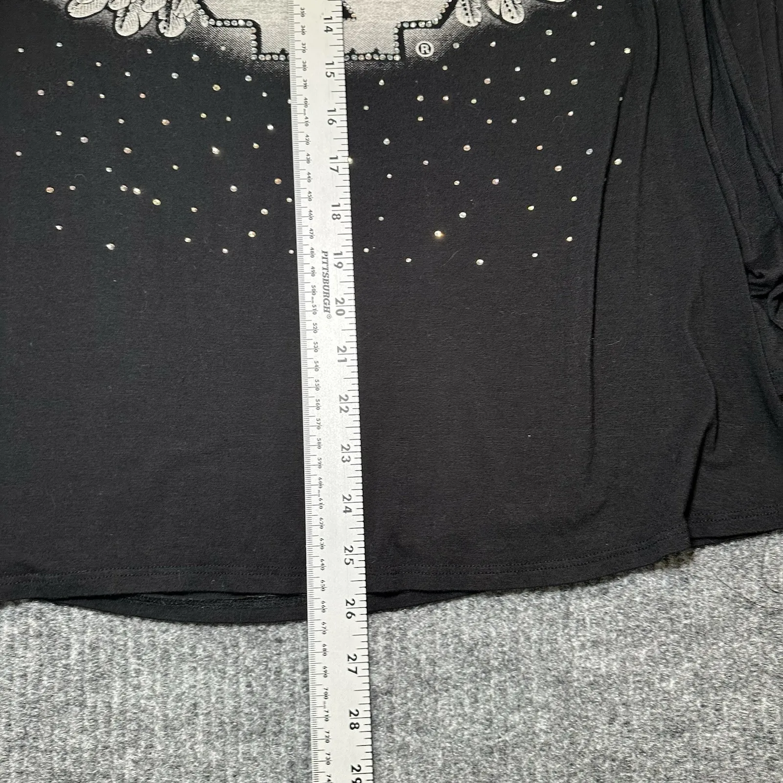 Y2K Harley‎ Davidson black and grey skull shirt with hoodie & Rhinestones Medium - Image 5