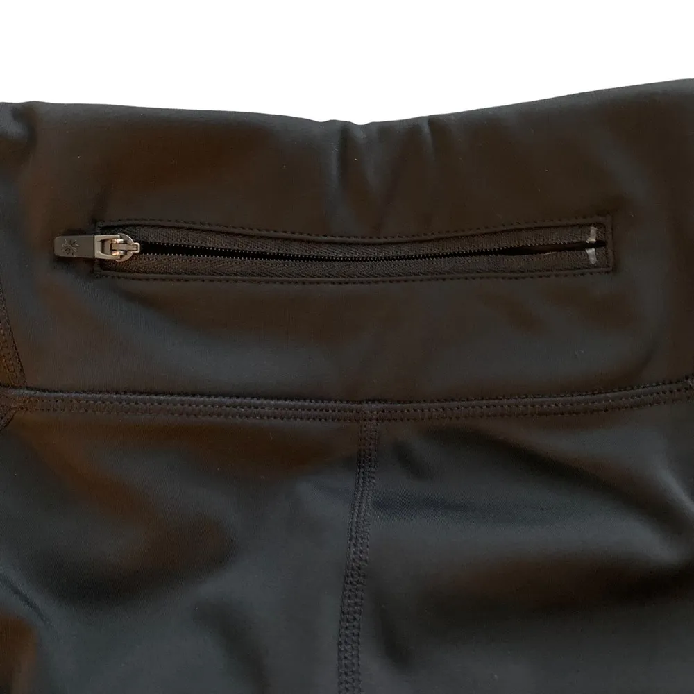 Athleta Sonar gold patterned asym black mesh inlay running training leggings - Image 7