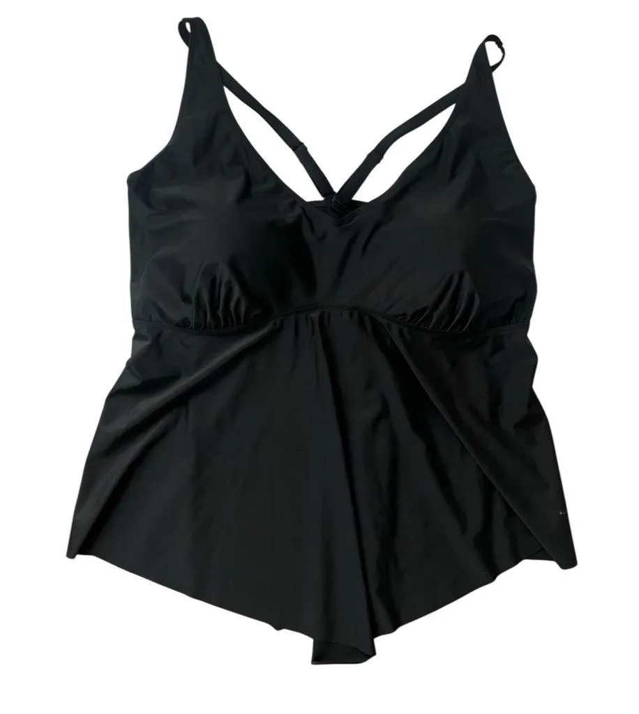 Torrid Tankini Wire free Flounce Ruffle swim top black 6X - Image 7