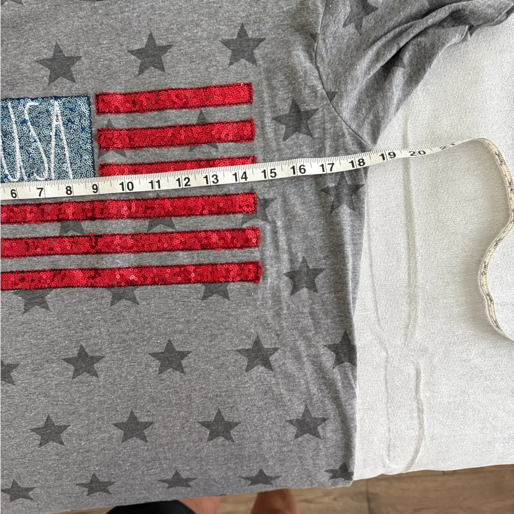 Gray Star shirt with USA Flag embellished Design - Image 5